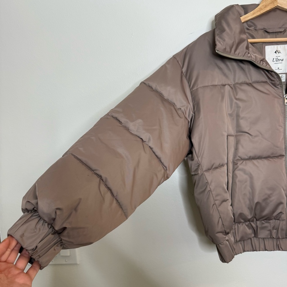 Abercrombie & Fitch Ultra Collection Taupe Chocolate Mousse Puffer Jacket medium - Picture 7 of 11